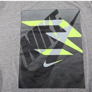NWT Large Nike Heather Gray Tee with Neon Accents